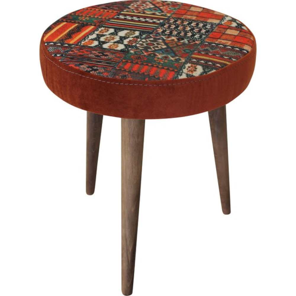 Arasta Life Style Ece Kilim Tarçın Yuvarlak Puf Tabure - Kahverengi Masa - Sandalye & Tabure Fiyatı