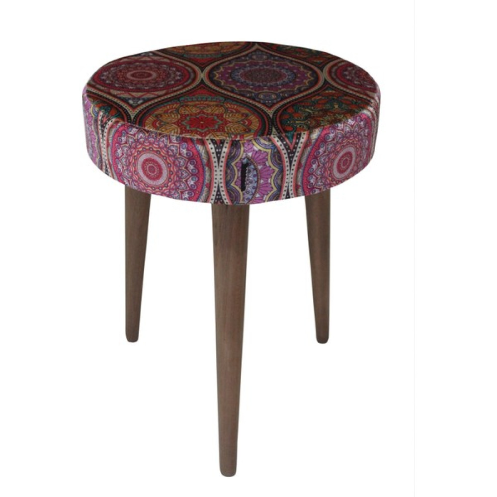 Arasta Life Style Ezo Yuvarlak Mandala Puf - 35 x 45 cm - Mor Puf Fiyatı