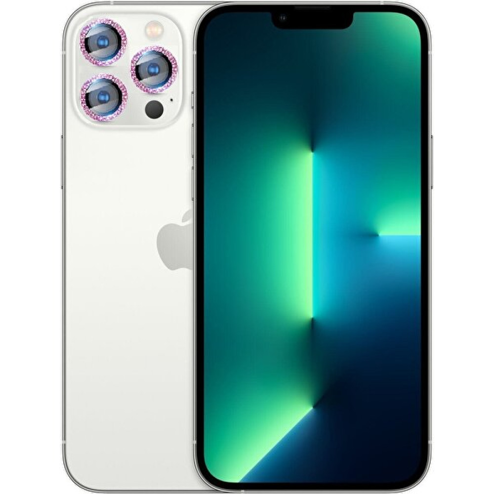 Arazon Apple iPhone 12 Pro Max Taşlı Kamera Lens Koruyucu Çerçeveli Koruyucu - Pembe Cep Telefonu Kılıfı Fiyatı