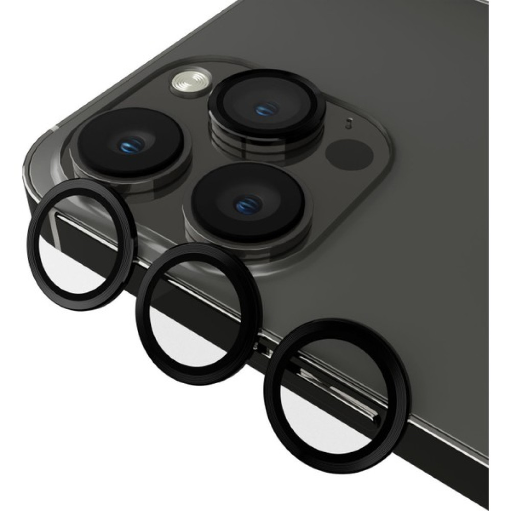 Arazon Apple iPhone 14 Pro/14 Pro Max Uyumlu Kamera Lens Temperli Koruyucu 3'lü - Siyah Cep Telefonu Ekran Koruyucusu Fiyatı