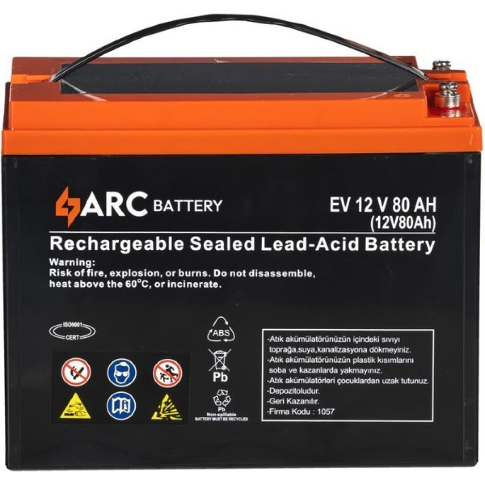 Arc 12 Volt 80 Amper Elektrikli Bisiklet Aküsü (Üretim Tarihi: 2024) Oto Boyaları Fiyatı
