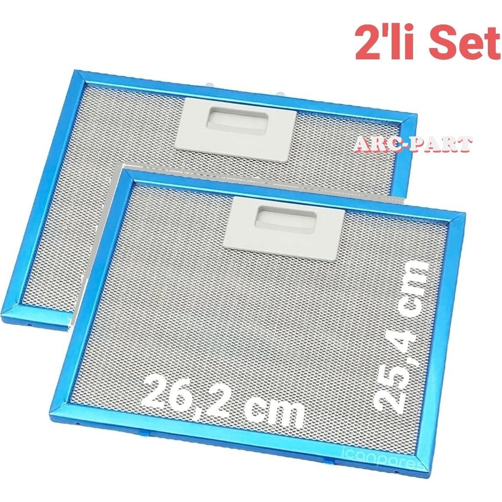 ARC-PART Esty 2240 X6 Inox Davlumbaz Alüminyum Filtre - 2'li Set - 26,2X25,3 cm Davlumbazlar Fiyatı