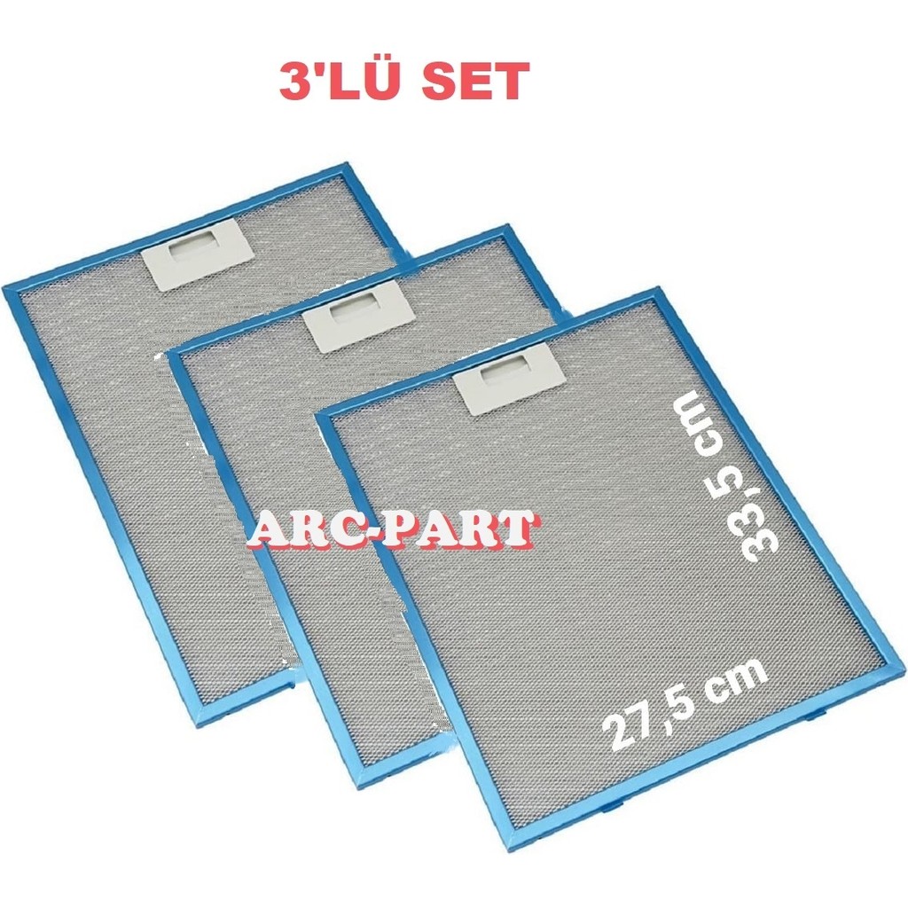 ARC-PART Silverline 3170 X9 90'lık Inox Davlumbaz Alüminyum Filtre 27,5X33,5 cm - 3'lü Set Davlumbazlar Fiyatı