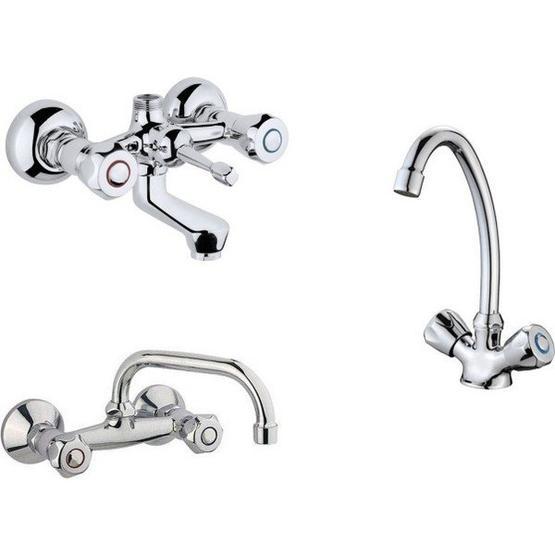 Arçe Klasik Çevirmeli Banyo + Kuğu Evye ve Lavabo Bataryası