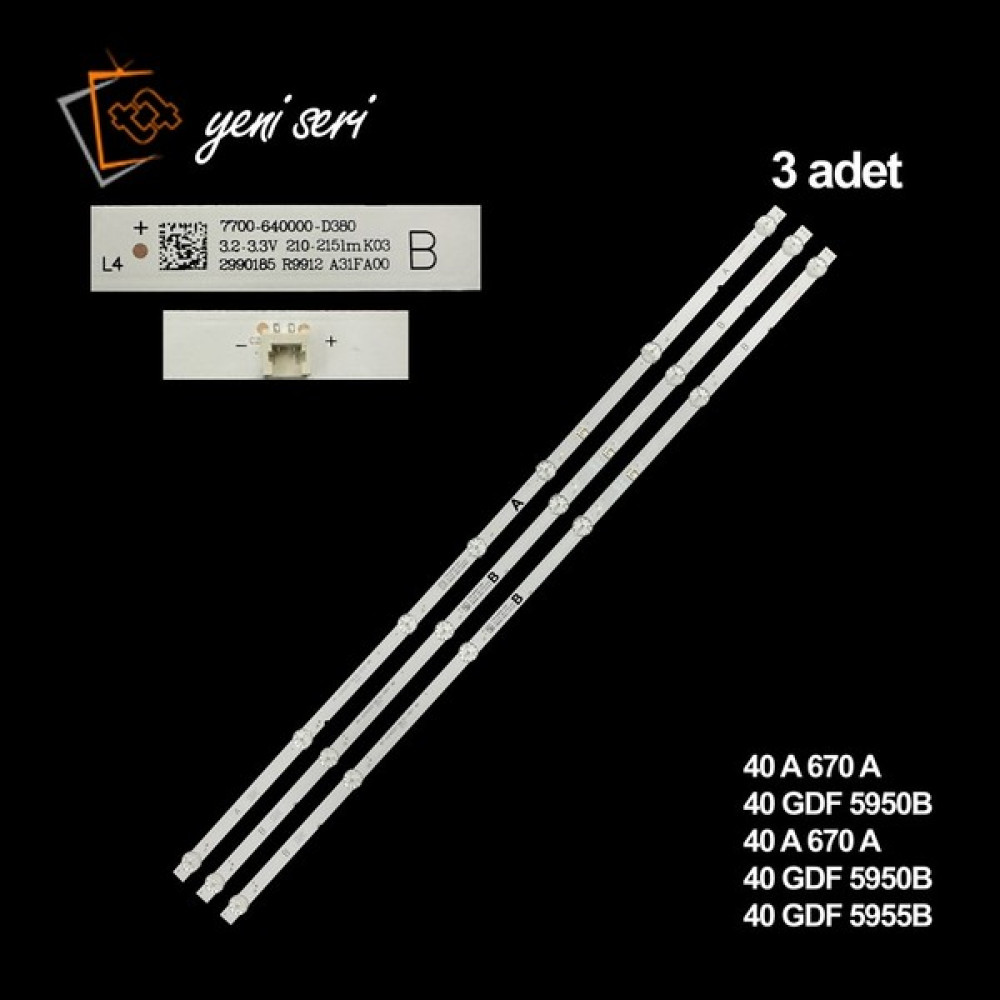 Arçelik Beko A40 A 670 A LED Bar, 40 Gdf 5950B , A40 A 670 A LED Bar, 40 Gdf 5950B ,40 Gdf 5955B LED Bar Oto Boyaları Fiyatı
