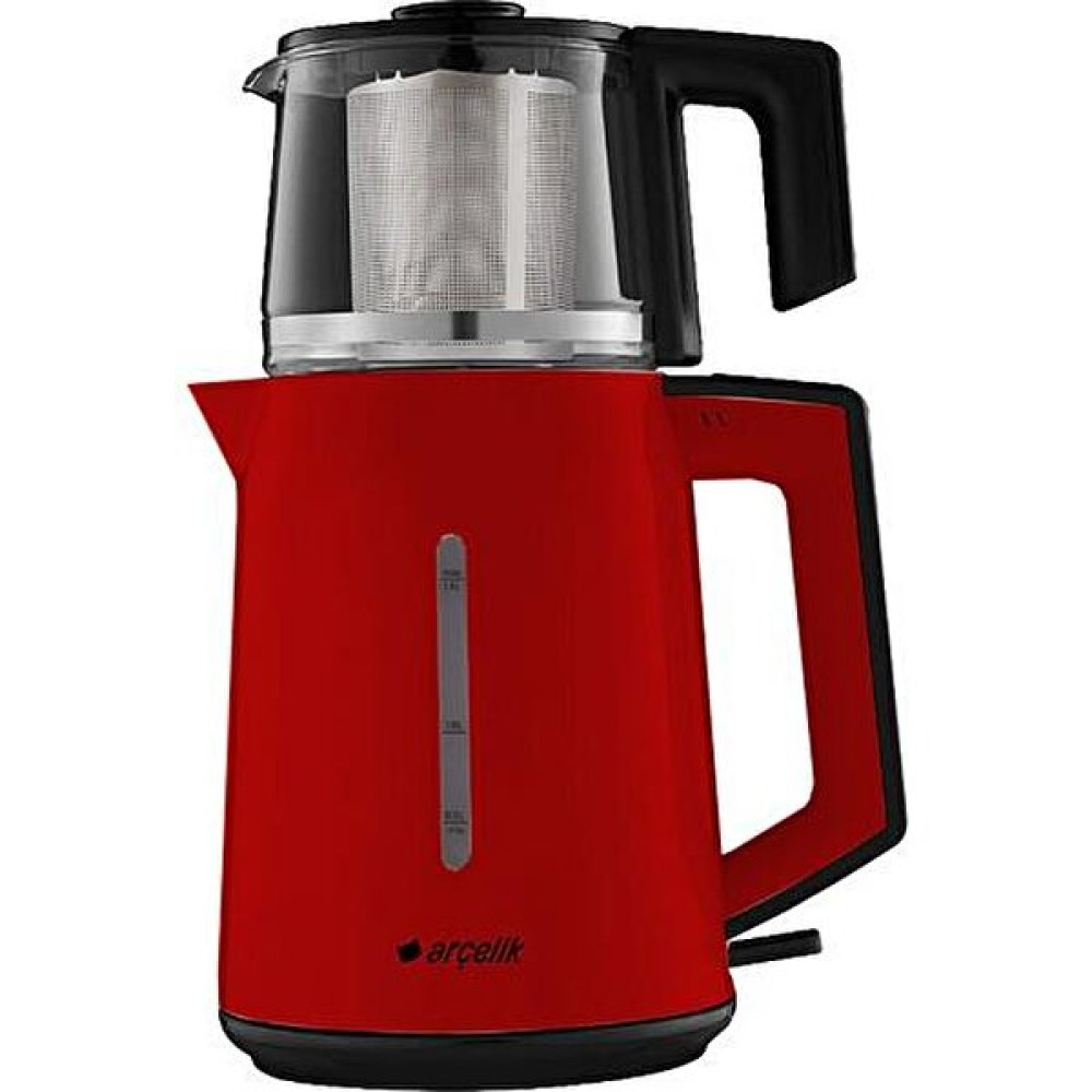 Arçelik CM 3940 K 1.8 L 1650 W Cam Demlikli Kırmızı Çay Makinesi Çay Makineleri Fiyatı