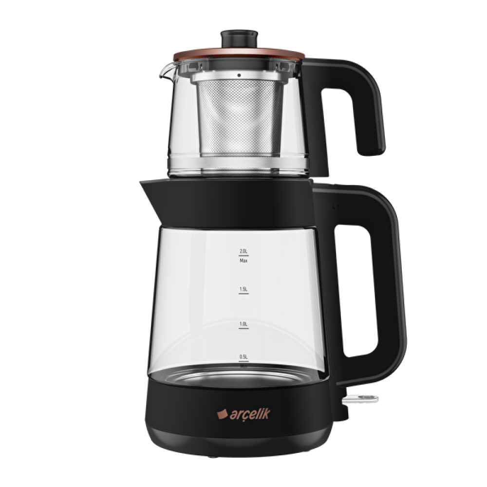 Arçelik CM 6964 S Resital 2 L 1900 W Cam Demlikli Siyah Çay Makinesi Çay Makineleri Fiyatı