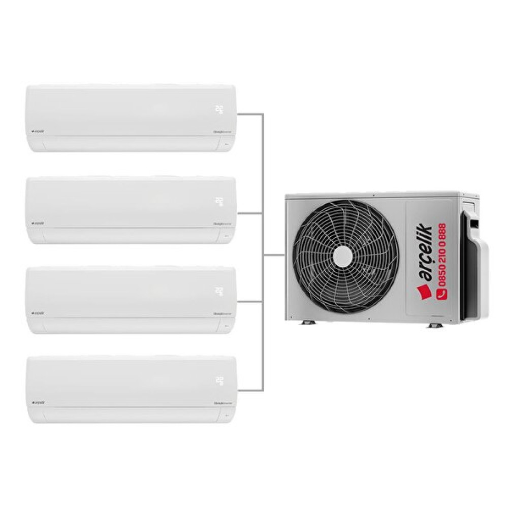 Arçelik Multi Sistem 4+1 30000 BTU 9+9+9+9 Duvar Tipi Inverter Klima Klimalar Fiyatı