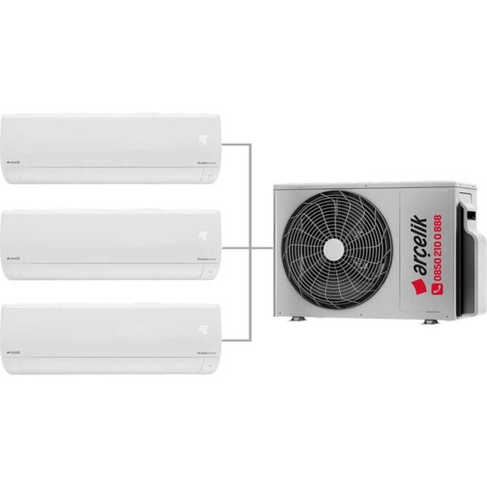 Arçelik Multi Sistem Duvar Tipi 3+1 Inverter 12+12+12 24000BTU Klima ZM24104-121212 Klimalar Fiyatı