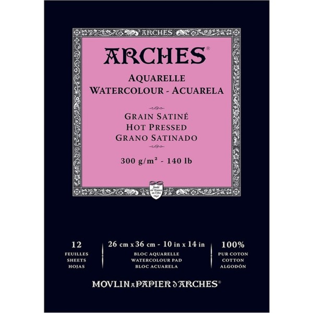 Arches Suluboya Defteri Blok Sıcak Baskı - Düz Doku 300 gr 12 Yaprak 26 x 36 cm Oto Boyaları Fiyatı