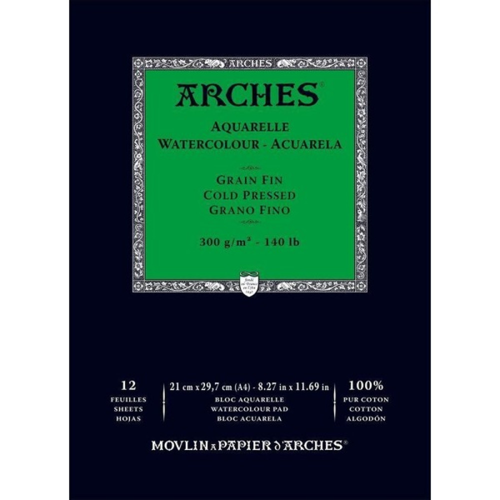 Arches Suluboya Defteri Blok Soğuk Baskı - Orta Doku 300 gr 12 Yaprak 21 x 29 cm Defter & Kağıt Ürünleri Fiyatı