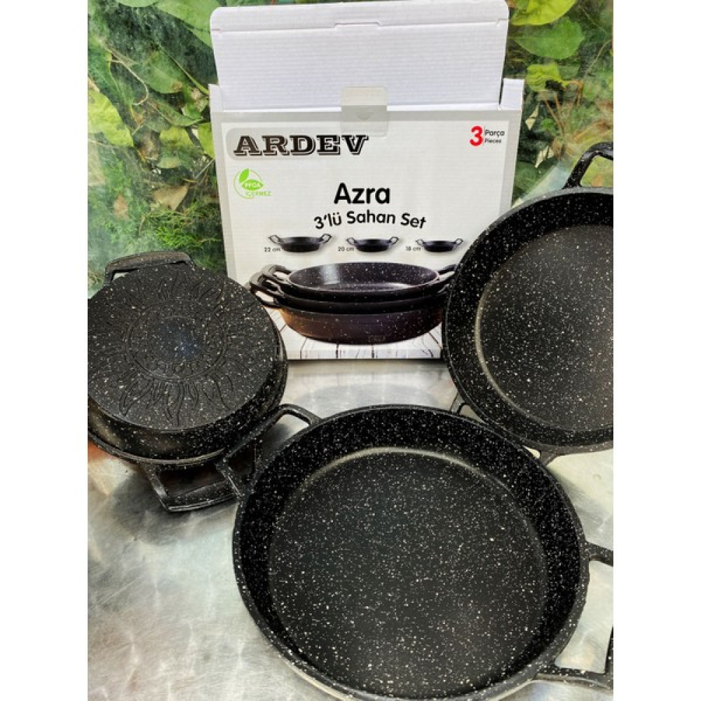 Ardev Azra Tava Sahan Set Döküm Granit Kaplama 3'lü Set 18-20-22 cm Tavalar Fiyatı