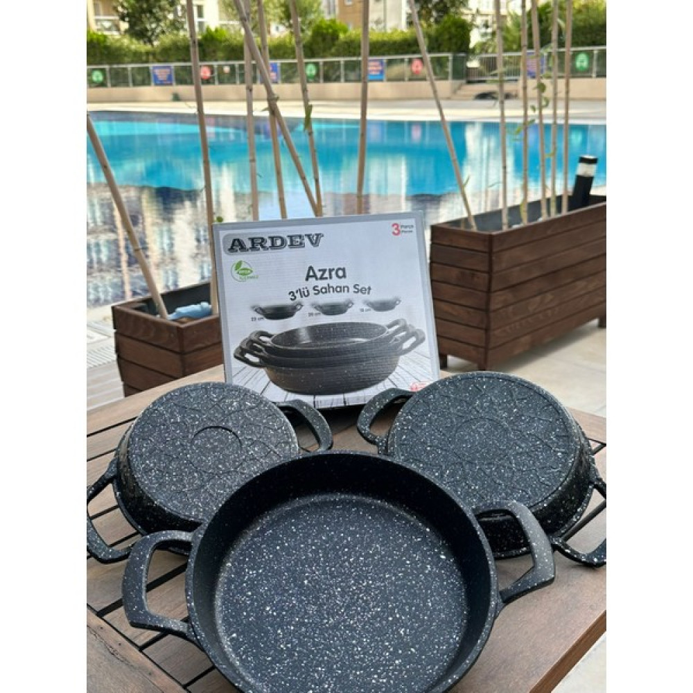 Ardev Azra Tava Set Döküm Sahan Set 18-20-22 cm 3'lü Tavalar Fiyatı