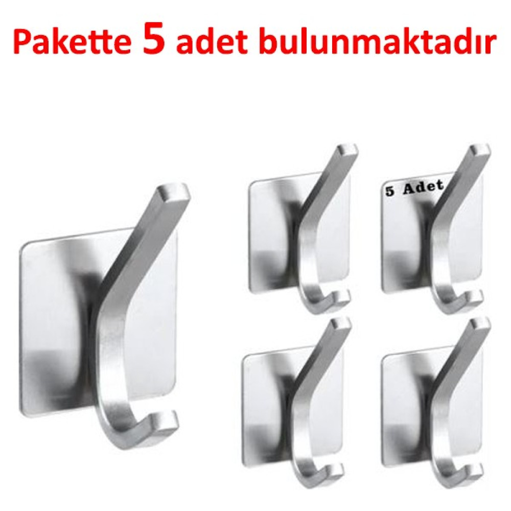 Ardini Kendinden Yapışkanlı Askılık Çelik Pakette 5 Adet - Krom - KROM04 Banyo Askılık Fiyatı