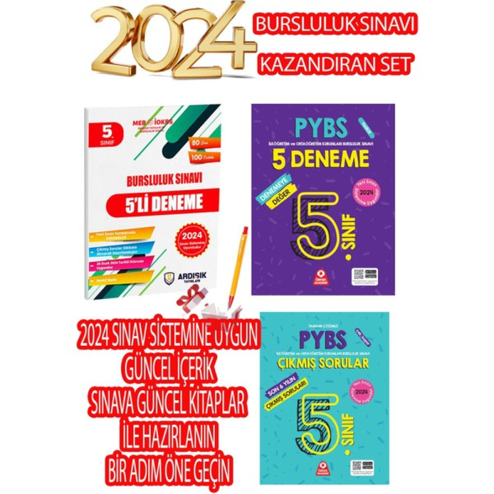 Ardışık Yayınları 2024 Bursluluk Sınavı 5. Sınıf Bursluluk Deneme Sınavı - Çıkmış Sorular Seti Tüm Dersler Fiyatı