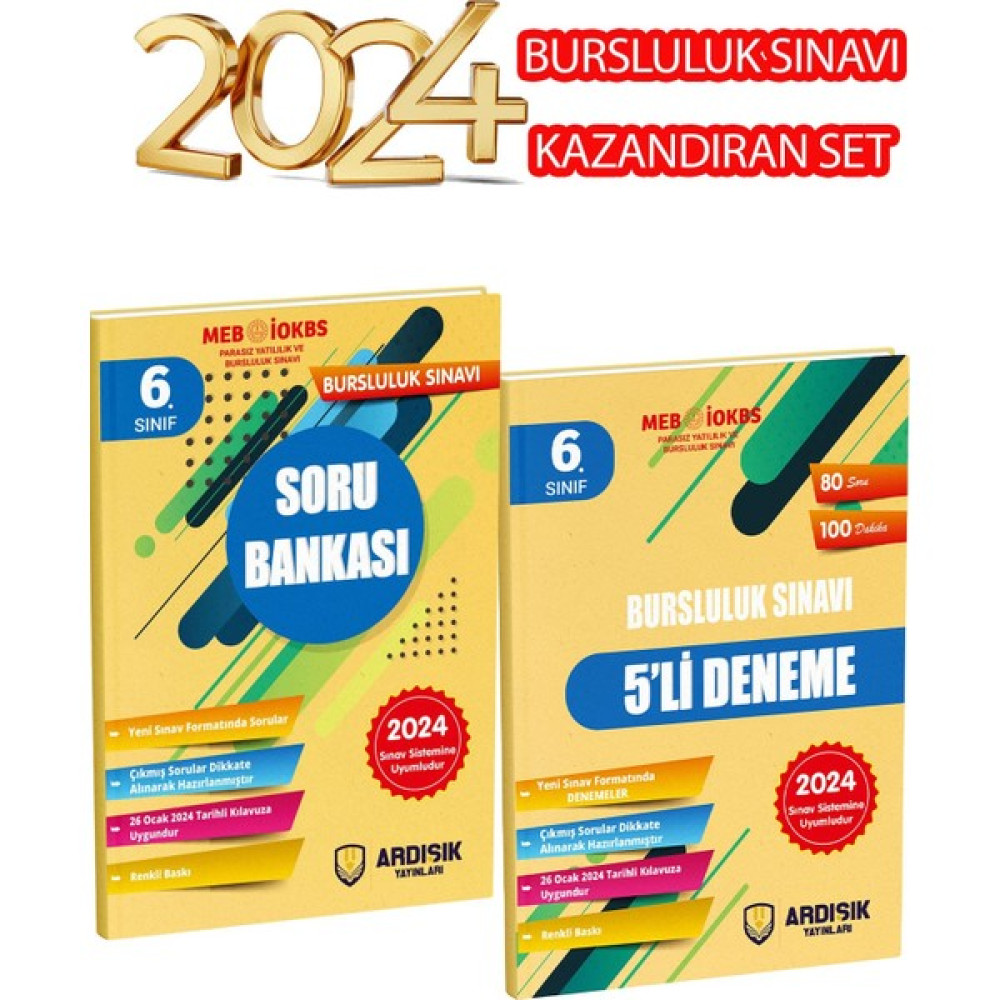 Ardışık Yayınları 6. Sınıf 2024 Bursluluk Sınavı Soru Bankası ve Deneme Seti Tüm Dersler Fiyatı