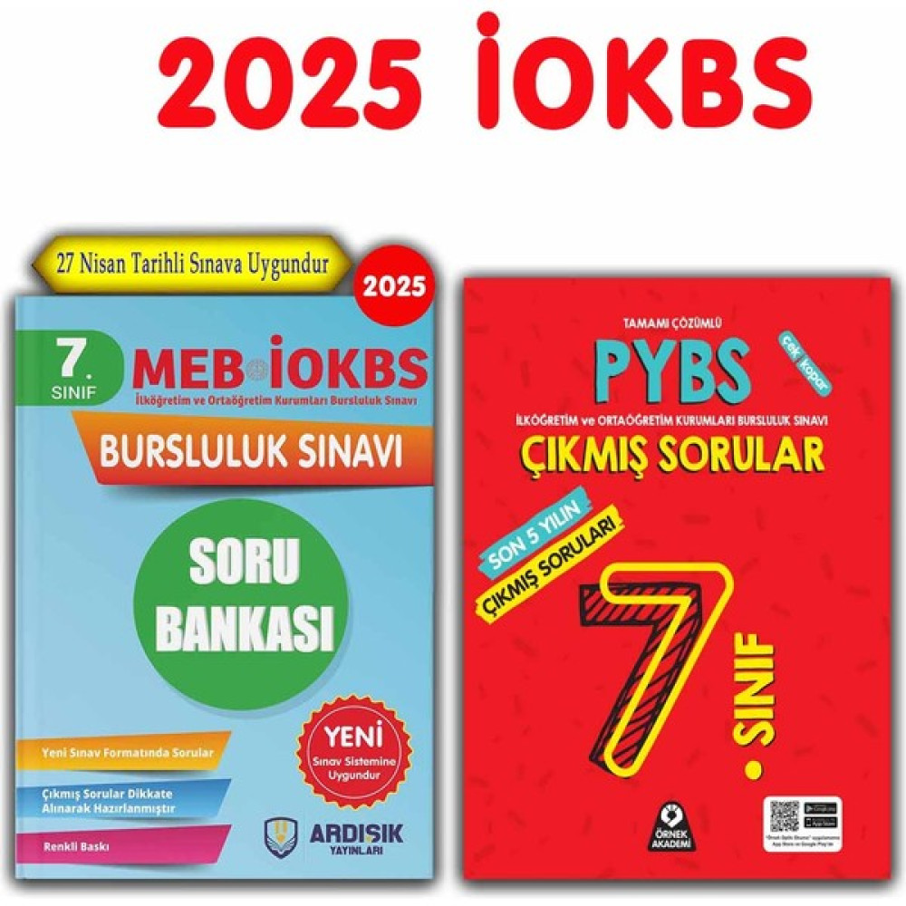 Ardışık Yayınları 7. Sınıf 2025 Bursluluk Sınavı Soru Bankası - Örnek Akademi Tamamı Çözümlü PYBS Çıkmış Sorular Tüm Dersler Fiyatı