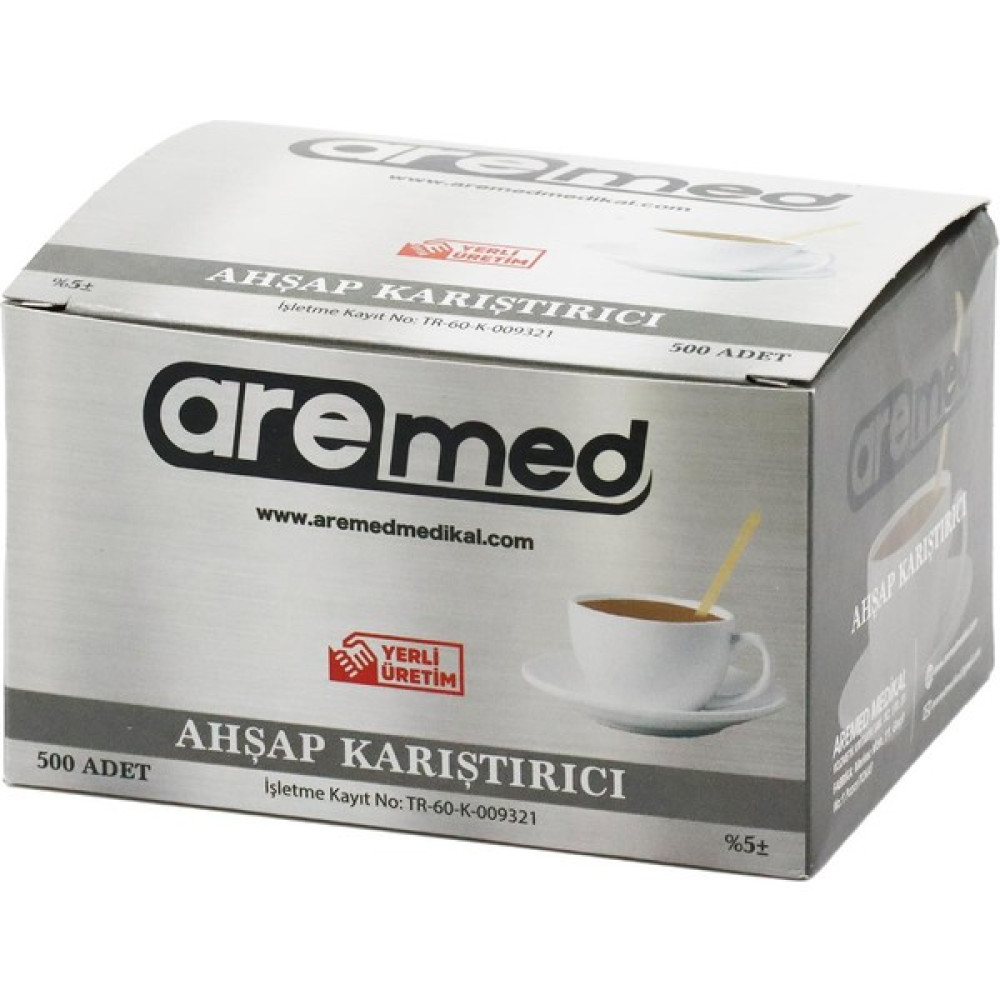 Aremed Ahşap Karıştırıcı 500 Adet Mutfak Sarf Malzemeleri Fiyatı