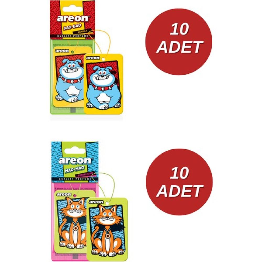Areon Mao Mao+Bao Bao Oto Araç Kokuları 10'lu Oto Kokuları Fiyatı