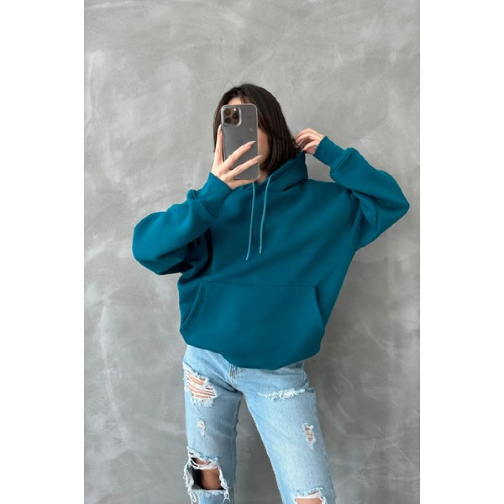 Ares Moda Kadın Şardonlu Içi Polarlı Kapüşonlu Kanguru Cepli Premium Sweatshirt Bayan Sweatshirt Fiyatı