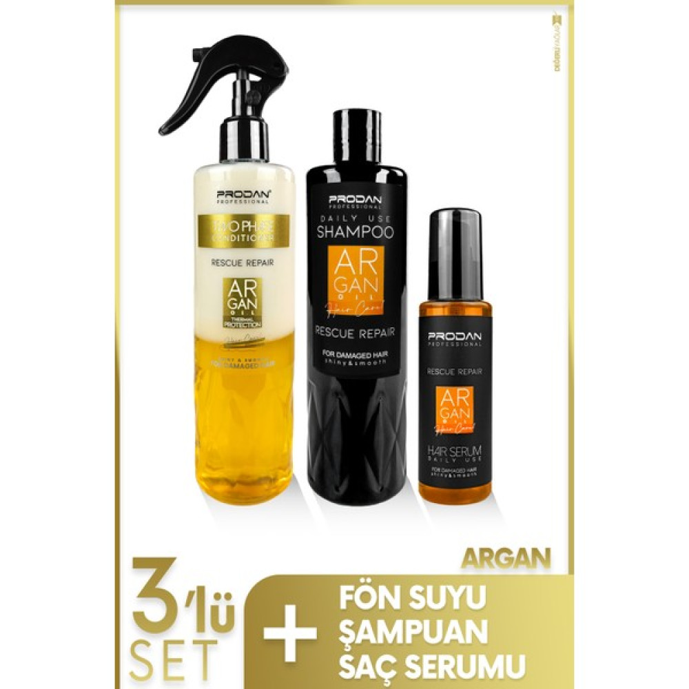 Argan Yağı Fön Suyu 400ML, Şampuan 400ML ve Saç Serumu 100ML | Nemlendirici 3'lü Saç Bakım Seti Oto Boyaları Fiyatı