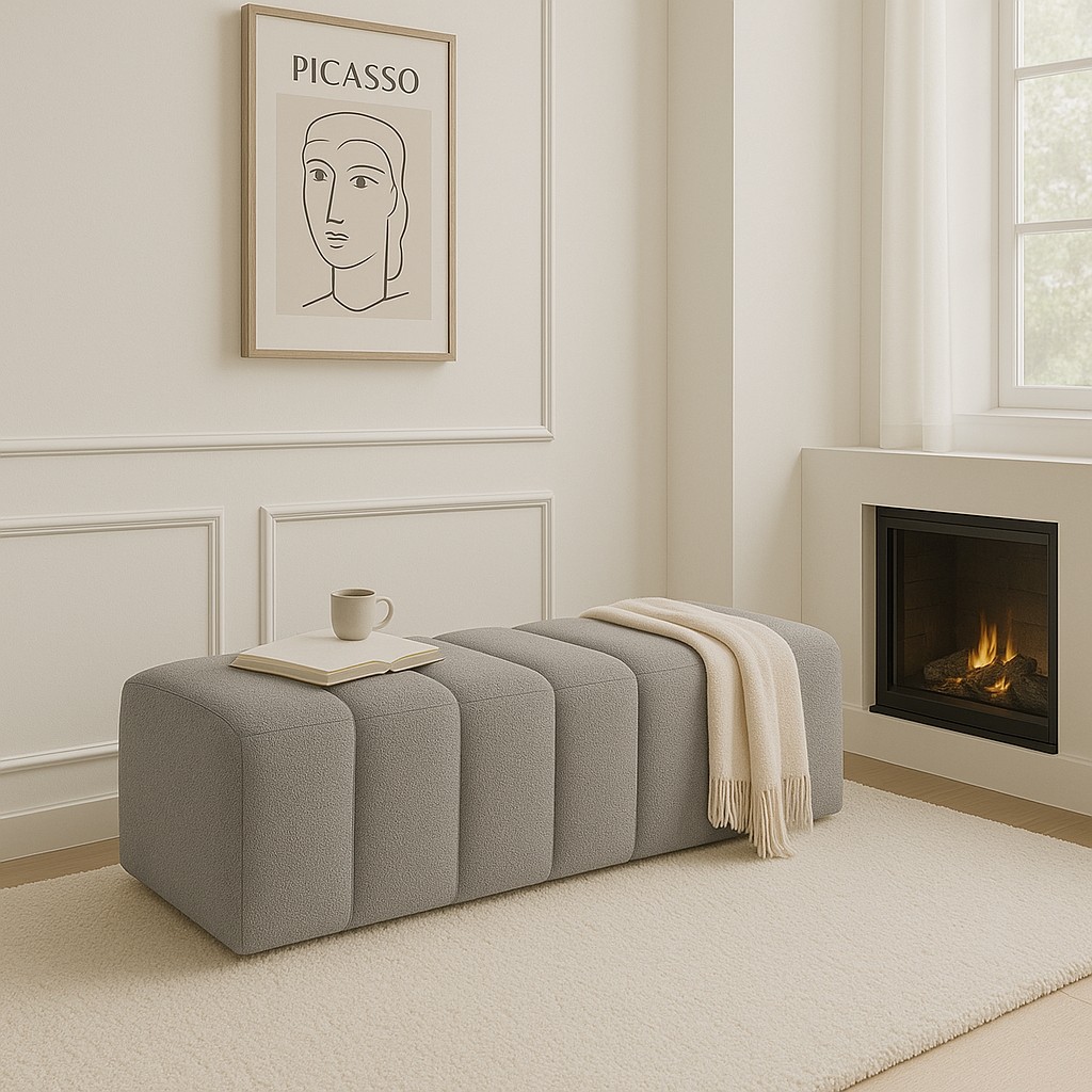 Argedemo Ringo Puf Uzun Bench 120CM Modern Puf Antre,hol,giyinme Odası,salon - Gri Diğer Fiyatı