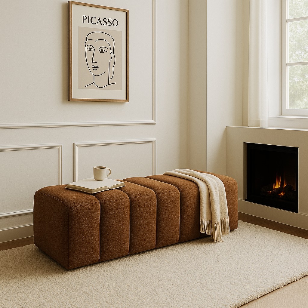 Argedemo Ringo Puf Uzun Bench 120CM Modern Puf Antre,hol,giyinme Odası,salon - Kahverengi Diğer Fiyatı