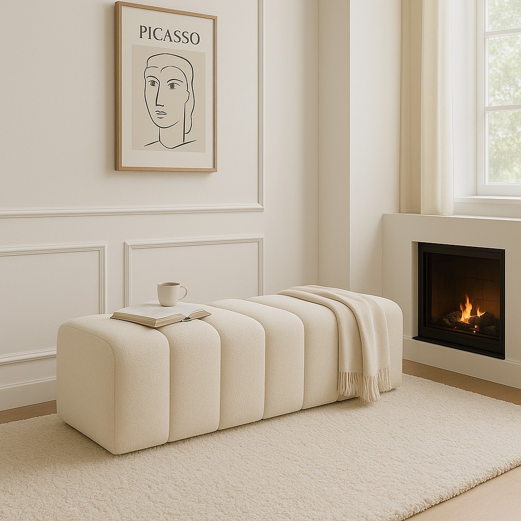 Argedemo Ringo Puf Uzun Bench 120CM Modern Puf Antre,hol,giyinme Odası,salon - Krem SSD / Solid State Drive Fiyatı