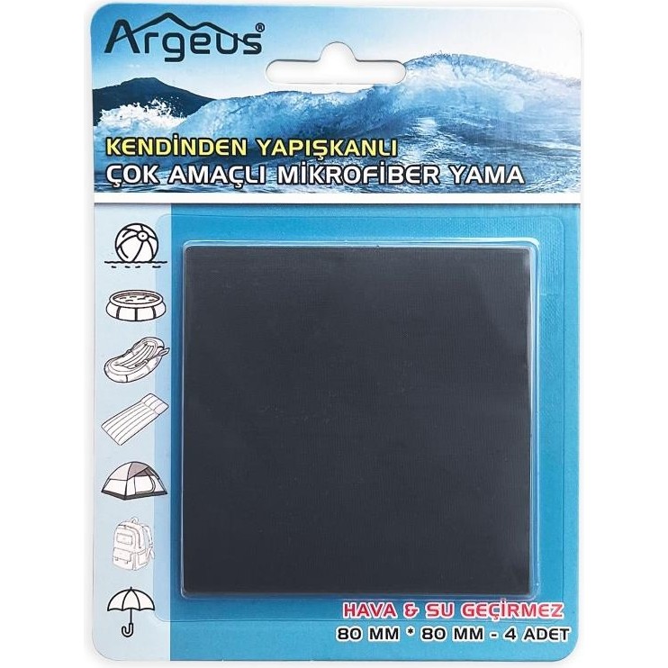 Argeus 4'lü Yapışkanlı Fiber Çadır Tamir Yaması Antrasit Diğer Fiyatı