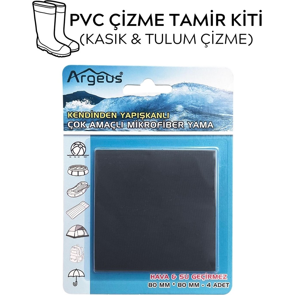 Argeus PVC Çizme Tamir Yaması - Antrasit - Tulum Çizme / Kasık Çizme Çatal / Kaşık / Bıçak Takımları Fiyatı