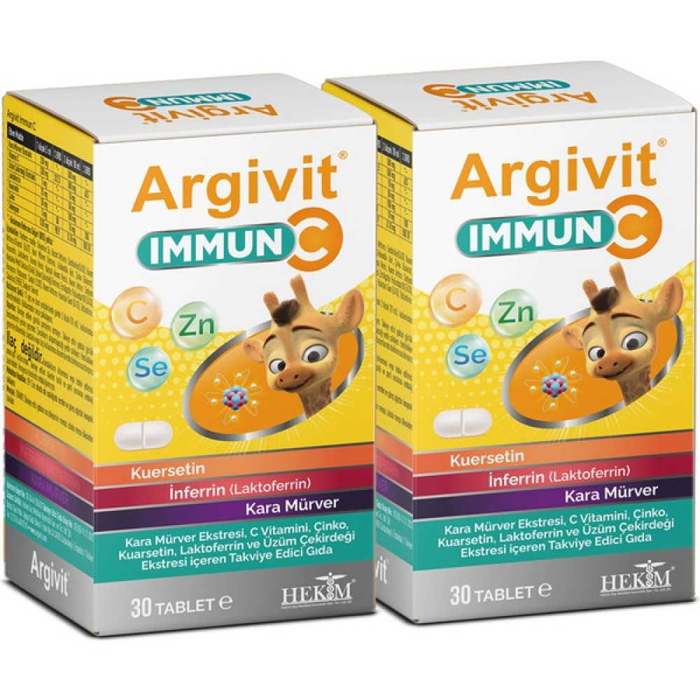 Argivit Immun C Tablet 30 Tablet 2'Li Paket Sporcu Besinleri Fiyatı