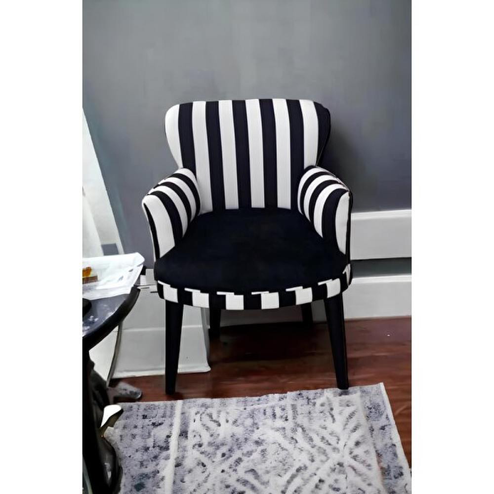 Argün Çay Seti Koltuk Berjer - Cafe - Balkon - Bahçe Zebra Model - Siyah - Beyaz Tekli Koltuk & Berjer Fiyatı