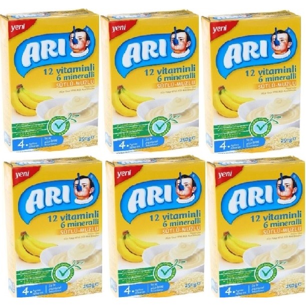 Arı Mama Arı Mama 12 Vitaminli 6 Mineralli Sütlü Muzlu Pirinç Unu 250 gr 6'lı Diğer Fiyatı