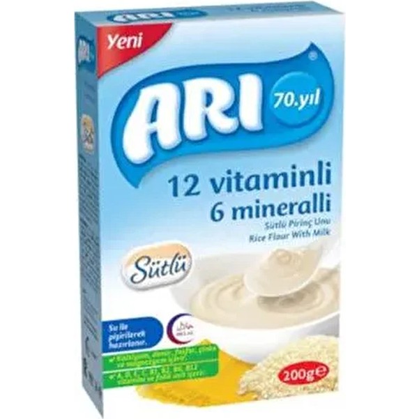 Arı Mama Arı Sütlü Pirinç Unu 12'li Paket 200 gr 12 Vitamin ve 6 Mineral İçeren Bebek Maması Bebek Mamaları Fiyatı