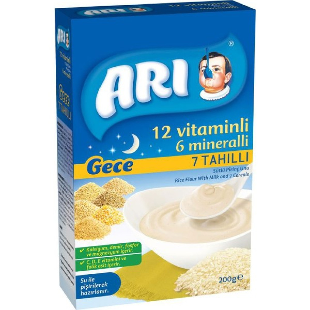 Arı Mama Gece Sütlü 7 Tahıllı Pirinç Unu 200 gr Bebek Mamaları Fiyatı