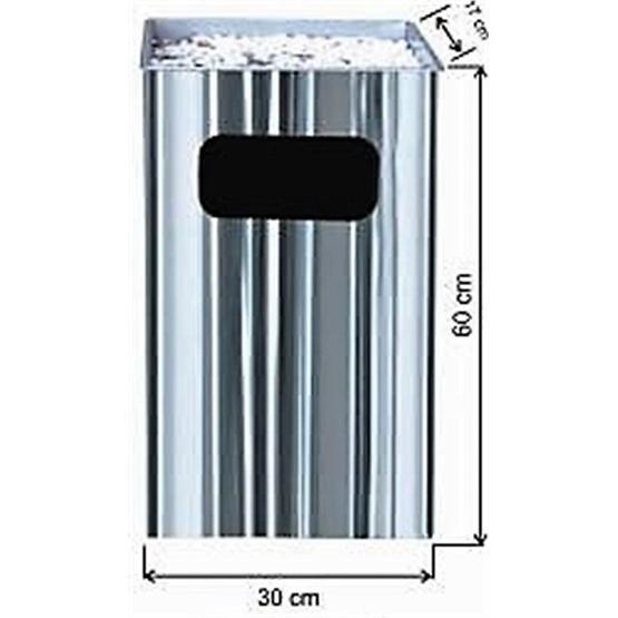 Arı Metal 1216 30 lt Dikdörtgen Küllüklü Çöp Kovası
