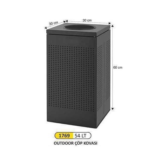 Arı Metal 1769 54 lt Kare Delikli Çöp Kovası