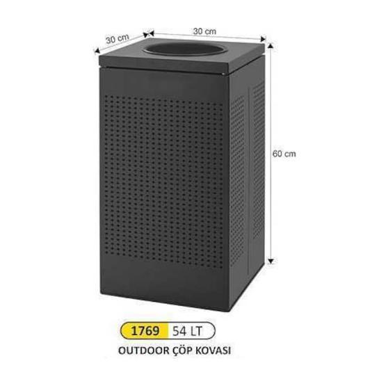 Arı Metal 1769 54 lt Kare Delikli Çöp Kovası