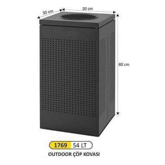 Arı Metal 1769 54 lt Kare Delikli Çöp Kovası