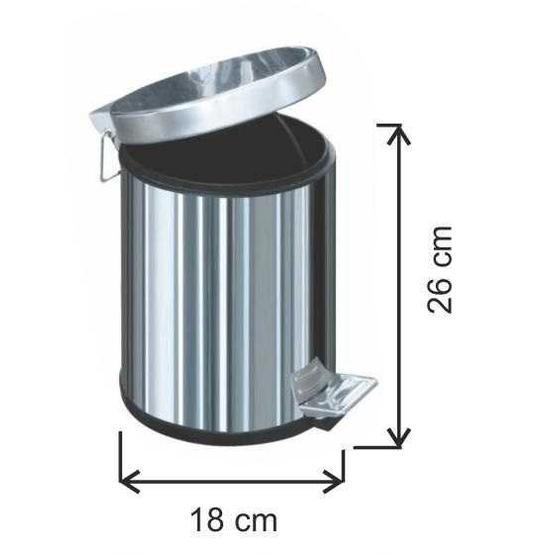 Arı Metal 3 lt Paslanmaz Pedallı Çöp Kovası