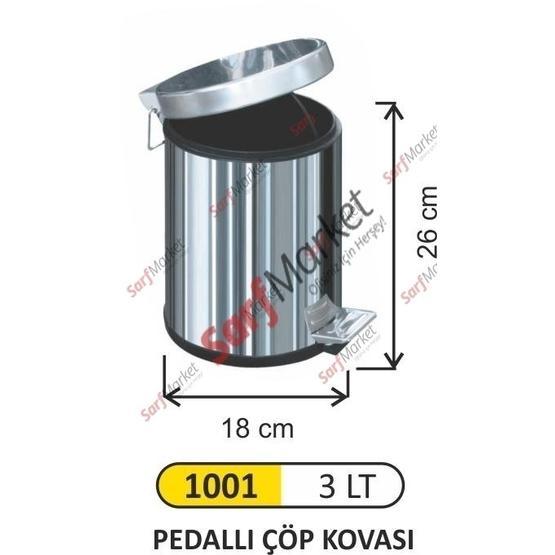 Arı Metal 3 lt Paslanmaz Pedallı Çöp Kovası Çöp Kovaları Fiyatı