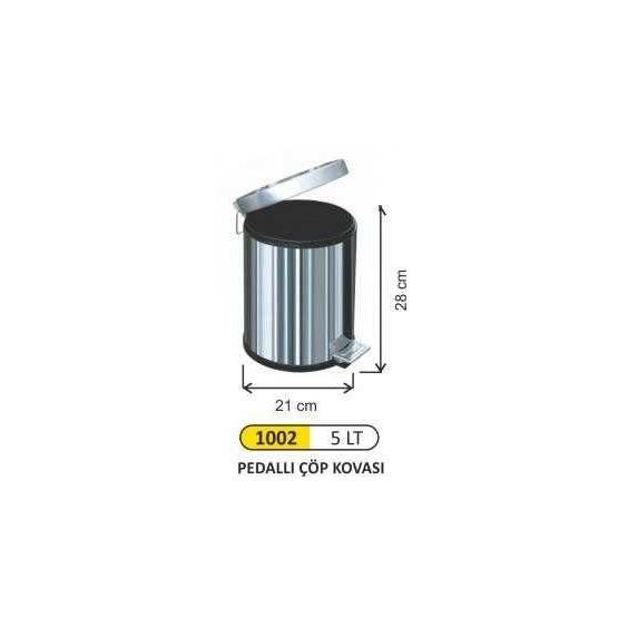 Arı Metal 5 lt Paslanmaz Pedallı Çöp Kovası