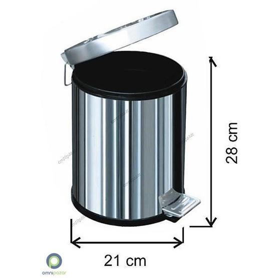 Arı Metal 5 lt Paslanmaz Pedallı Çöp Kovası