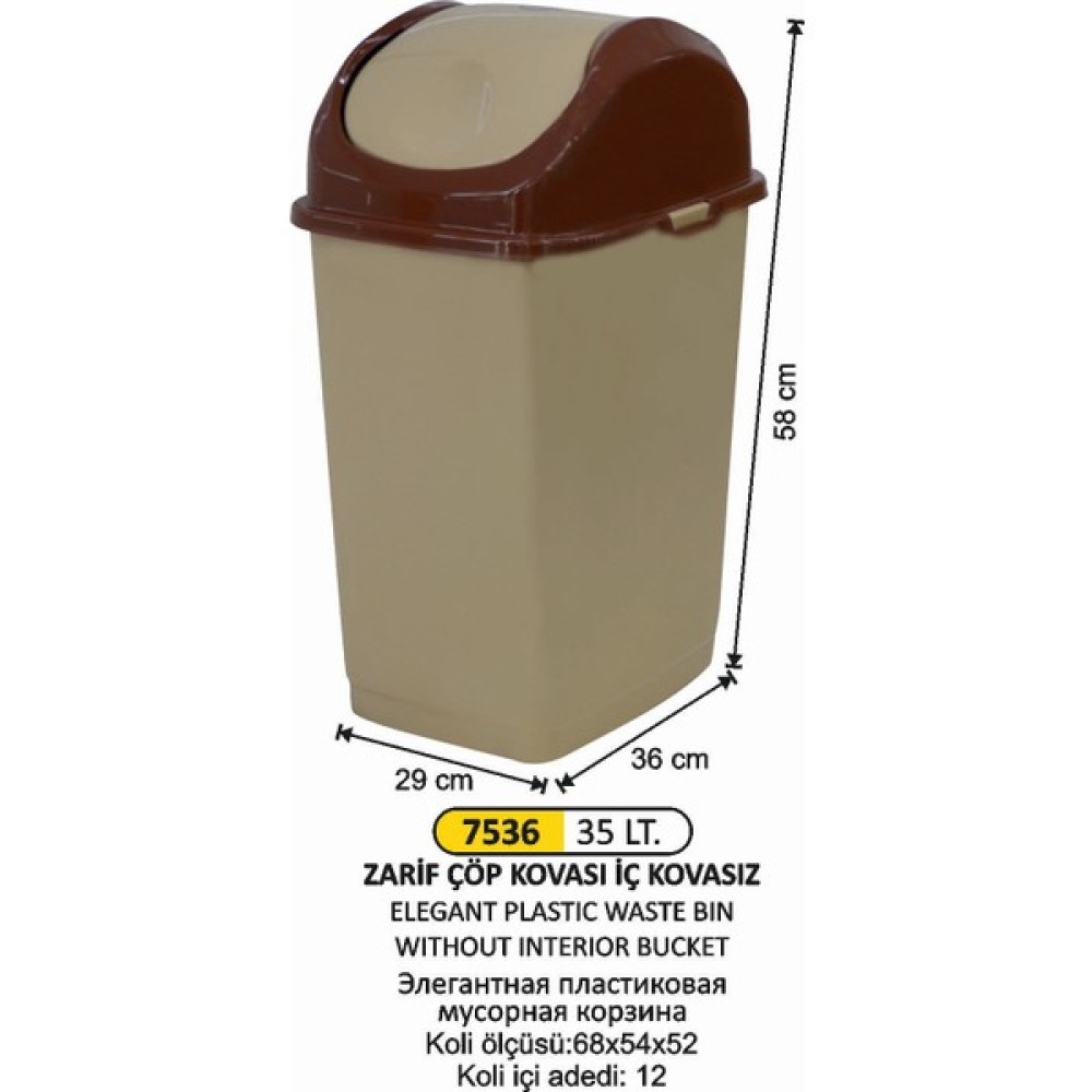 Arı Metal Plastik Döner Kapaklı Çöp Kovası 35 Lt Zarif Model - Metal Gri Oto Boyaları Fiyatı