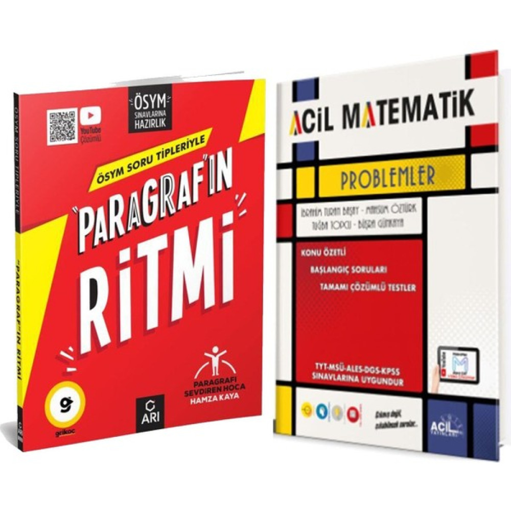 Arı Paragrafın Ritmi ve Acil Yayınları Problemler Soru Bankası 2 Kitap Set Temel Yeterlilik Testi (TYT) Fiyatı