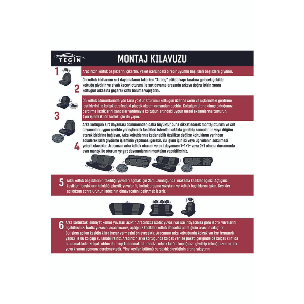 ARI Serisi Siyah Ticari 2+1 Modüler Oto Koltuk Kılıfı Seti - Evrensel