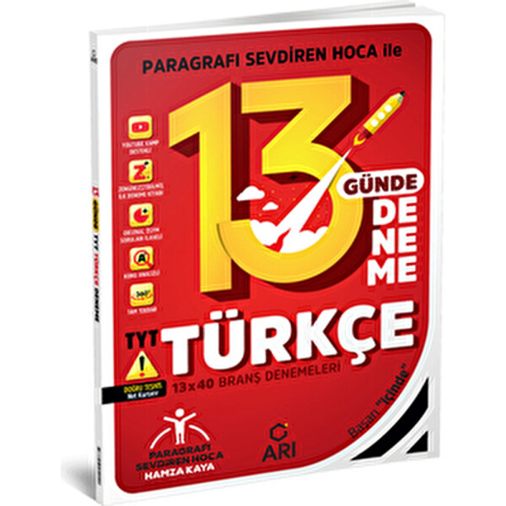 Arı Yayıncılık 2023 Tyt Türkçe 13 Günde 13X40 Branş Denemeleri Arı Yayıncılık Temel Yeterlilik Testi (TYT) Fiyatı