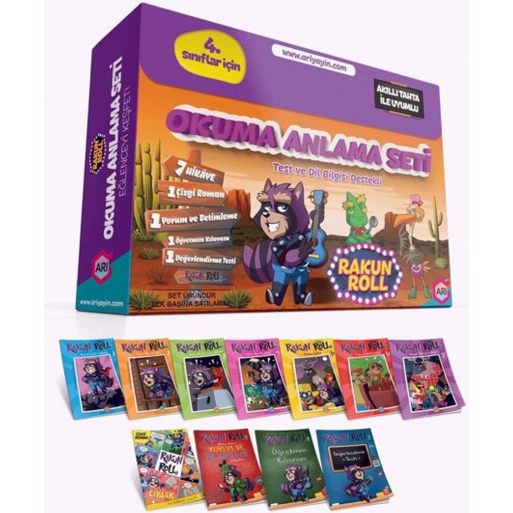 Arı Yayıncılık 4.Sınıf Rakun Roll Okuma Anlama Seti Kaynak Kitapları Fiyatı