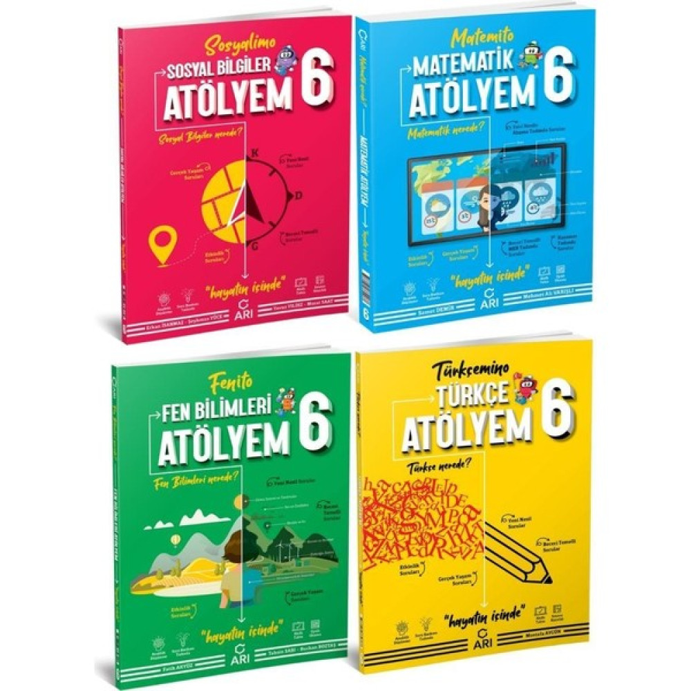 Arı Yayıncılık 6.sınıf Atölyem Set 4 Kitap Tüm Dersler Fiyatı