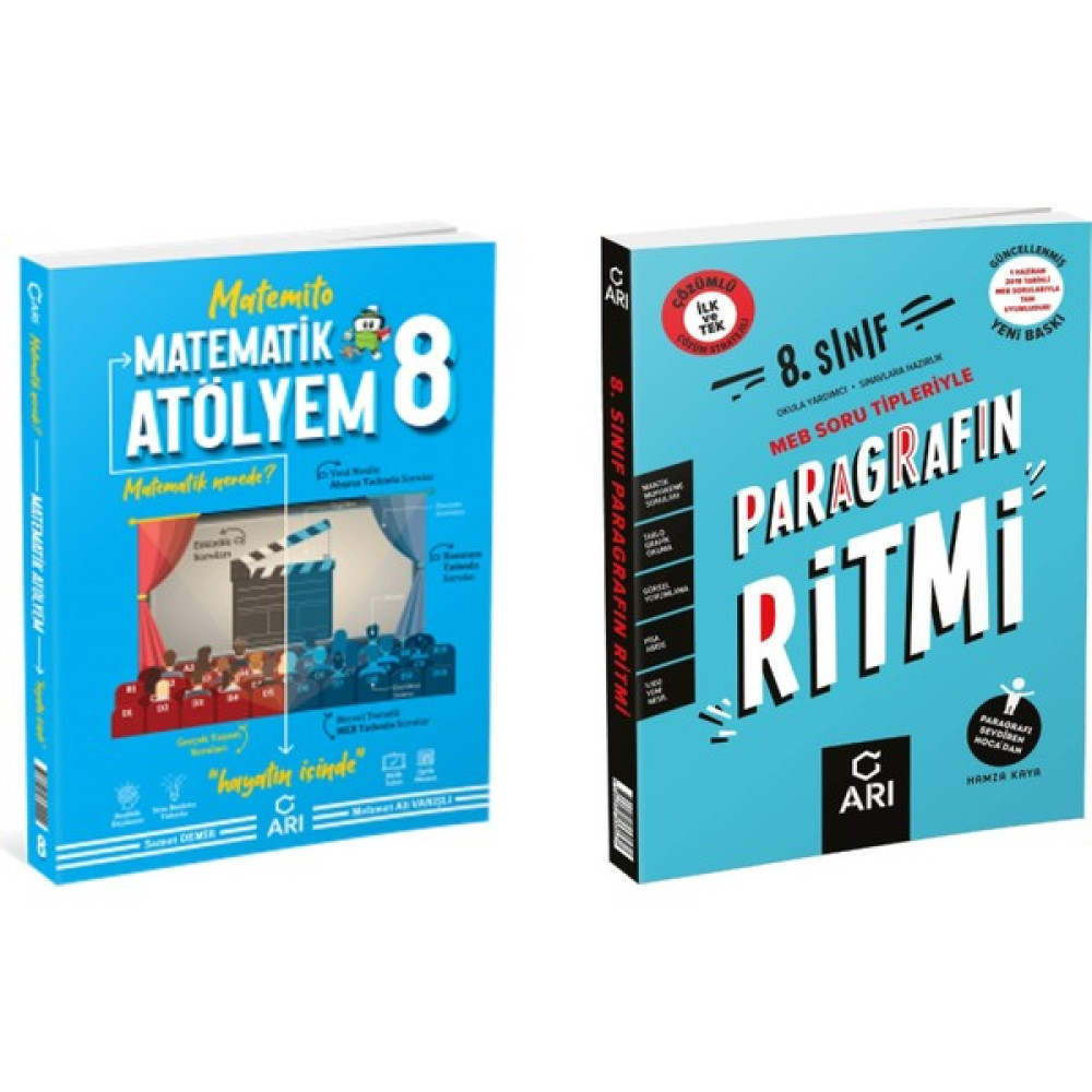 Arı Yayıncılık 8. Sınıf Matematik Atölyem ve Paragrafın Ritmi 2' Li Set Tüm Dersler Fiyatı